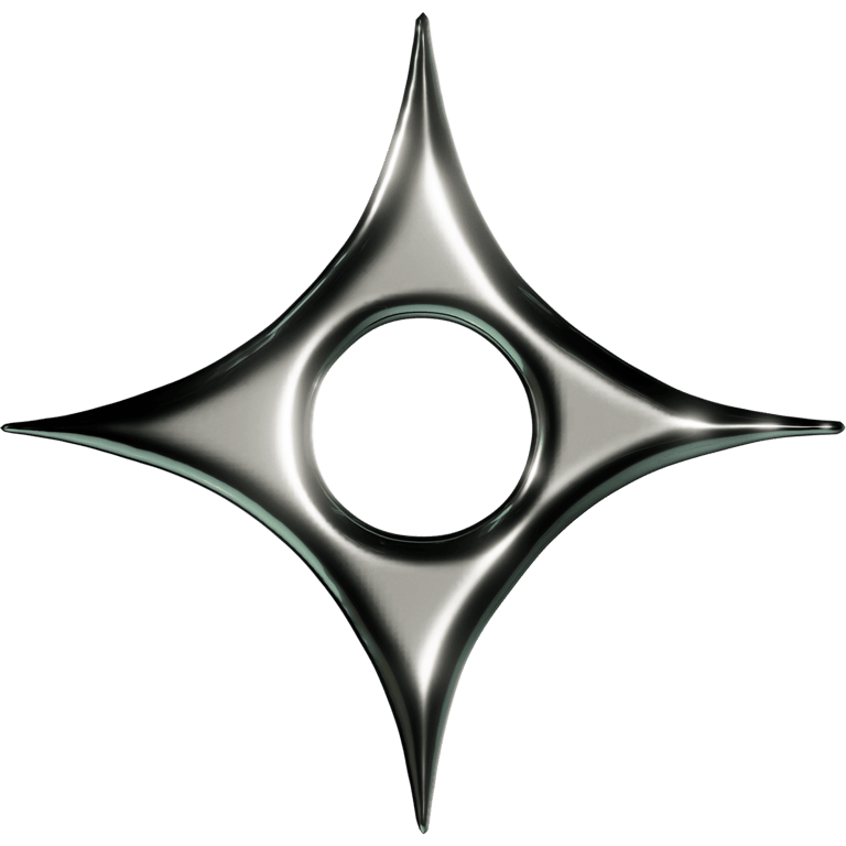 Chrome Four Point Star Hollow Sym