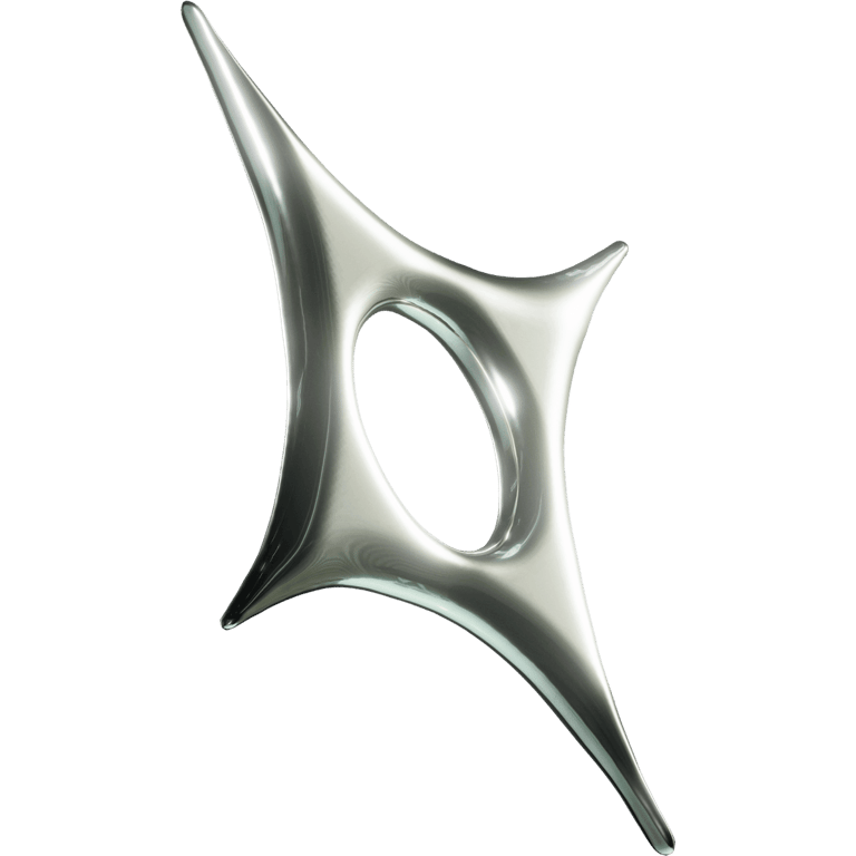 Chrome Four Point Star Hollow