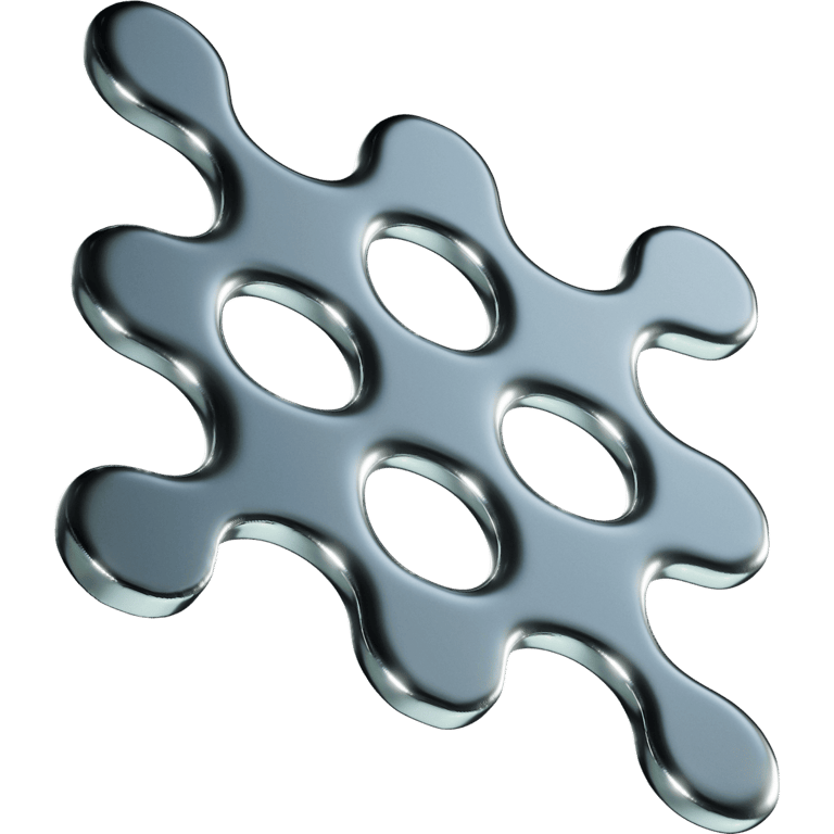 Chrome Metaball Grid Angled