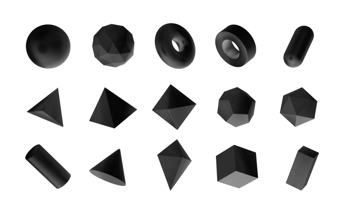 Geo Shapes Matt Black