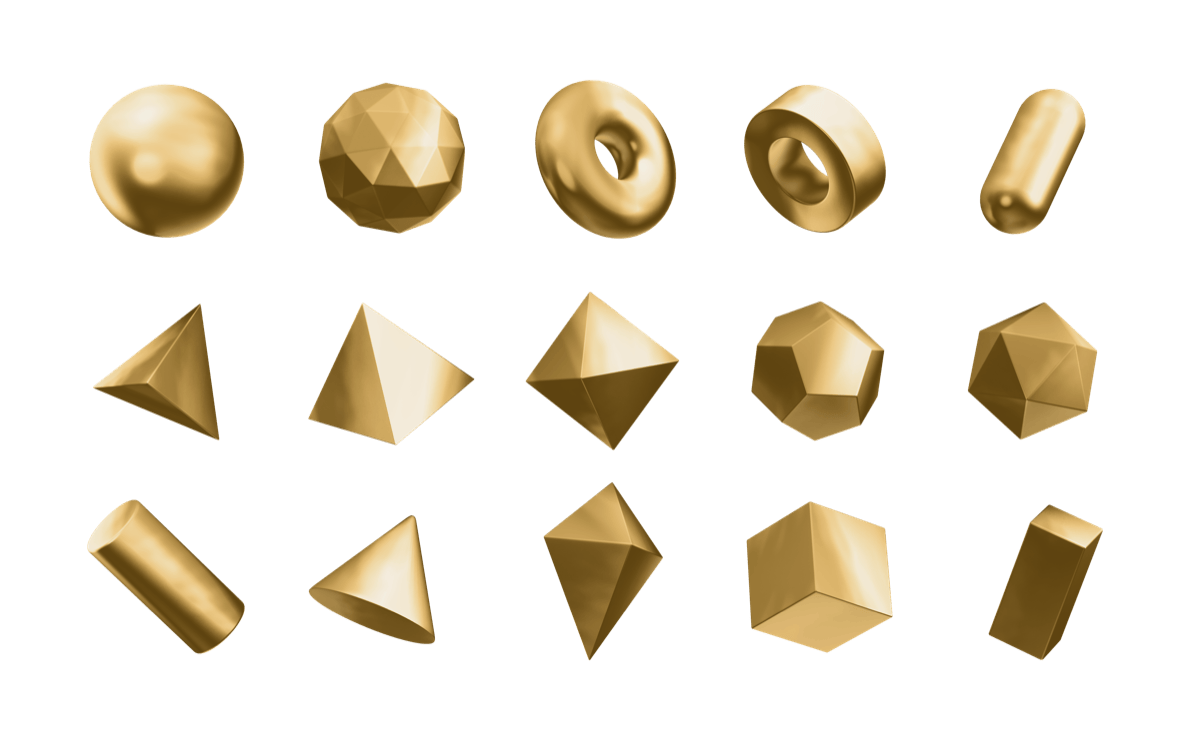 Geo Shapes Metallic Gold