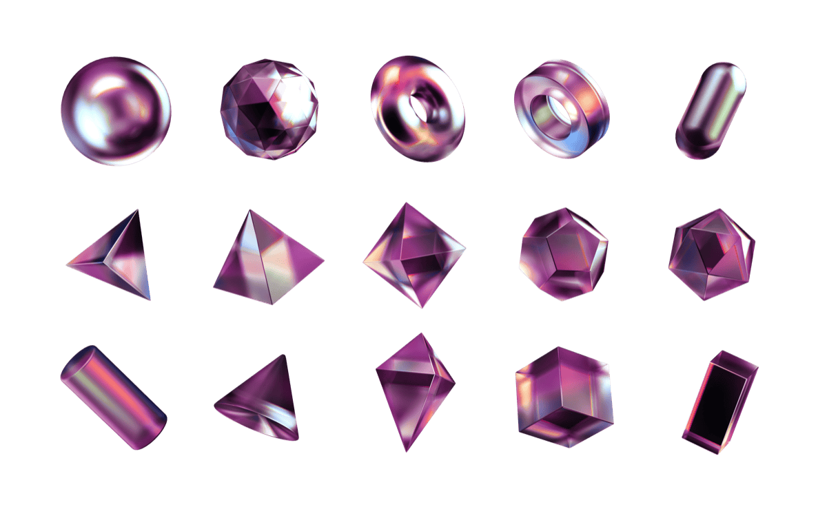 Geo Shapes Red Glass