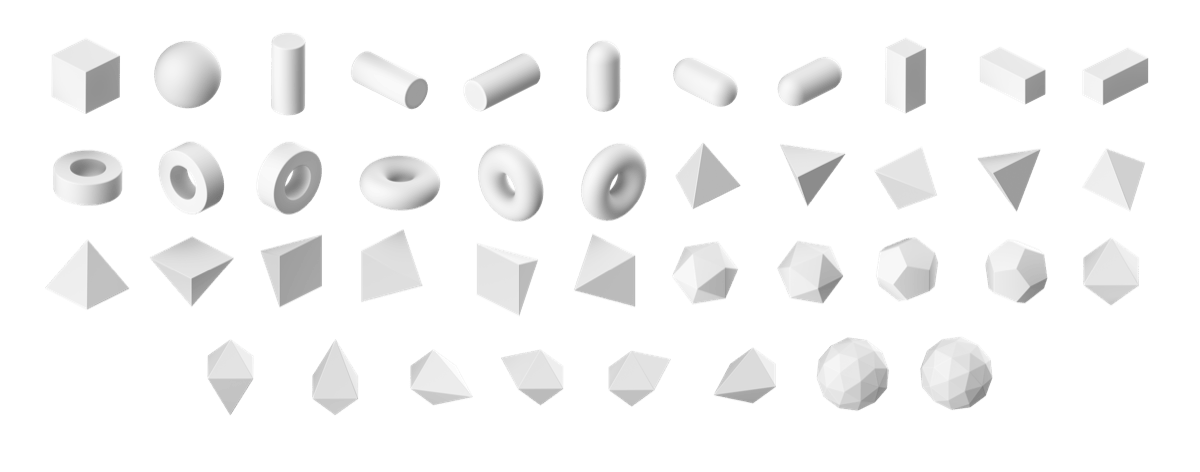 Geo Shapes White Clay