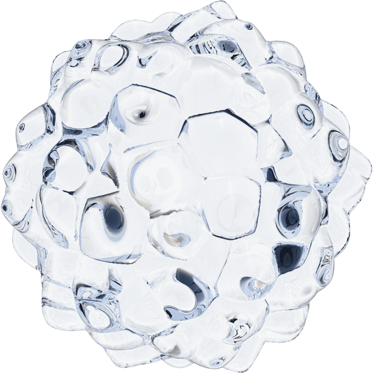 Liquid Ice Bubble Cluster