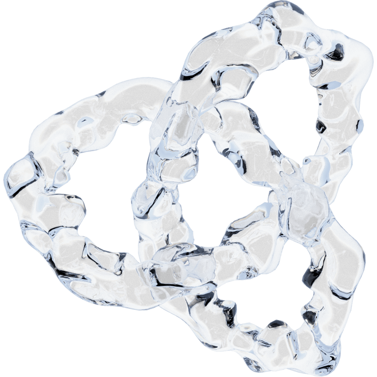 Liquid Ice Interlocked Rings