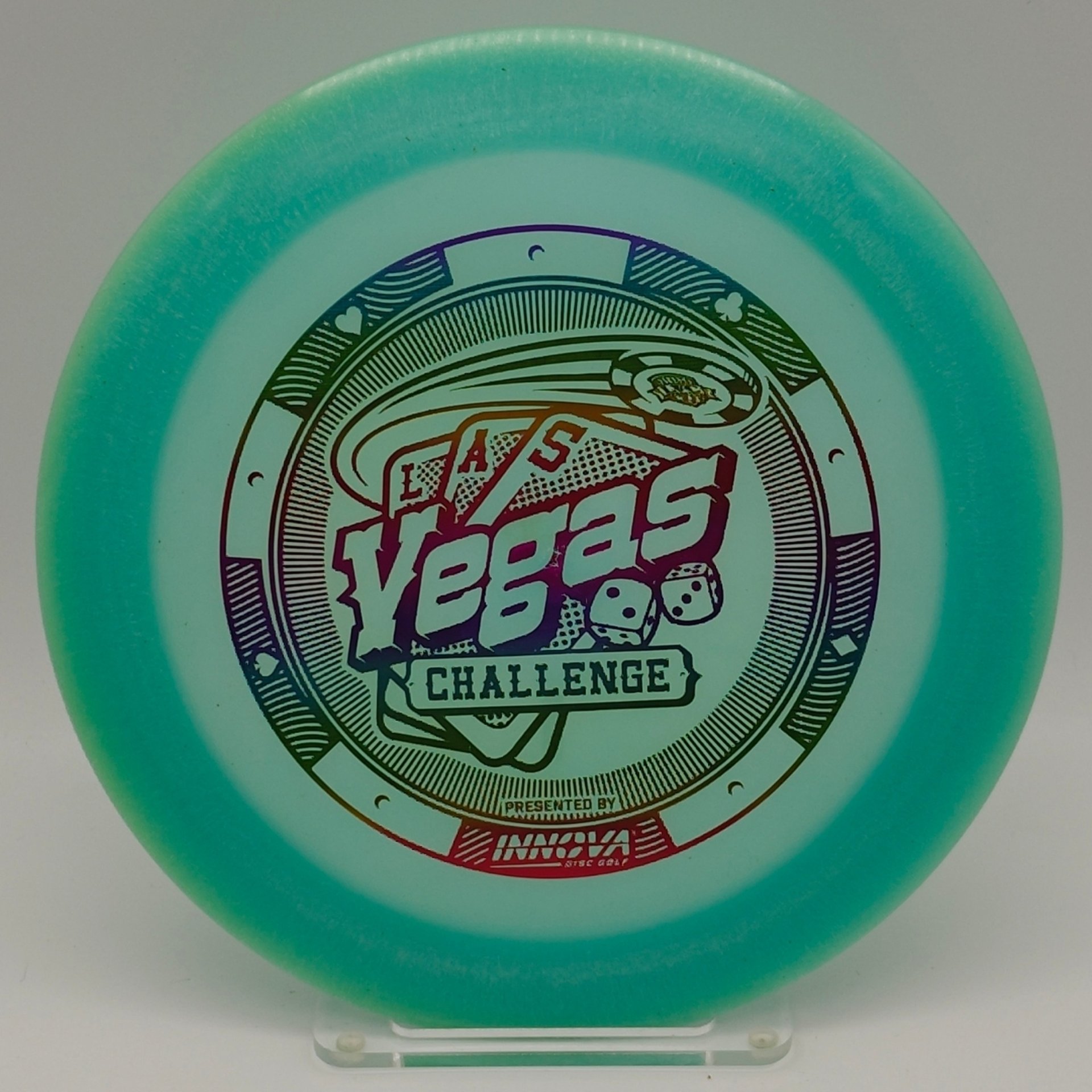 Innova 2023 Las Vegas Challenge Champion Color Glow Boss Blue Rainbow Stamp – 176g