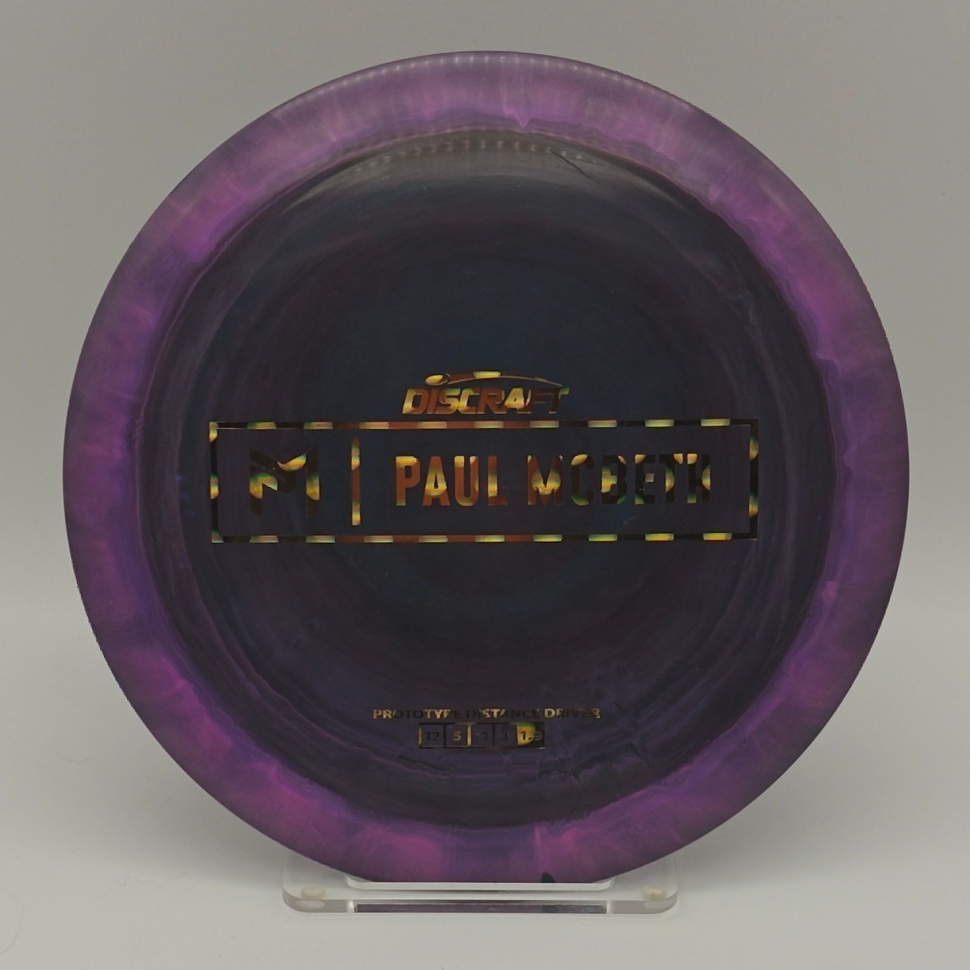 Discraft Paul McBeth 2019 Prototype ESP Kong Zeus Purple Black Swirl – 174g