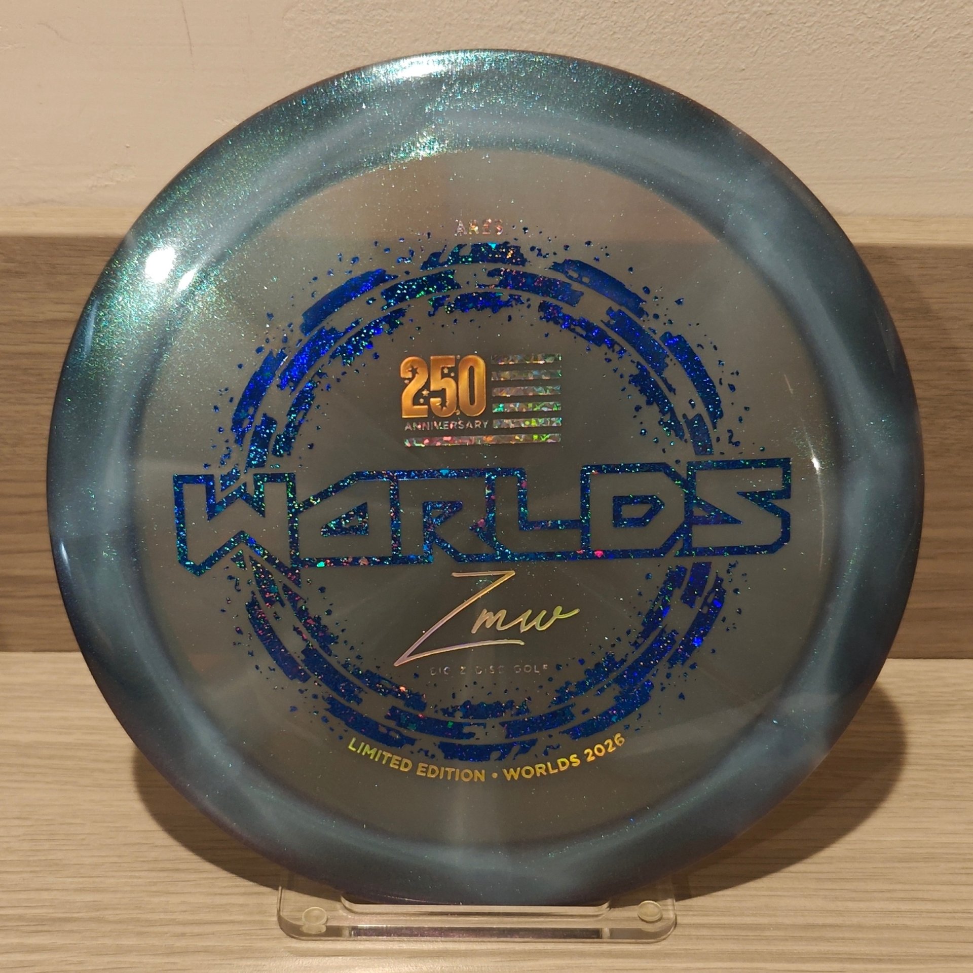 2026 Worlds 250th Anniversary Discraft Titanium Swirl Ares Big Z Disc Golf Grey - 175g