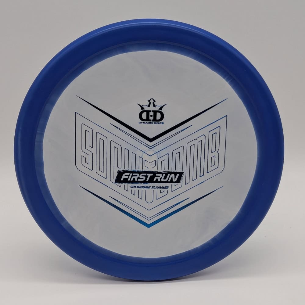 NEW Dynamic Discs First Run Sockibomb Classic Orbit Slammer Blue/White - 175g