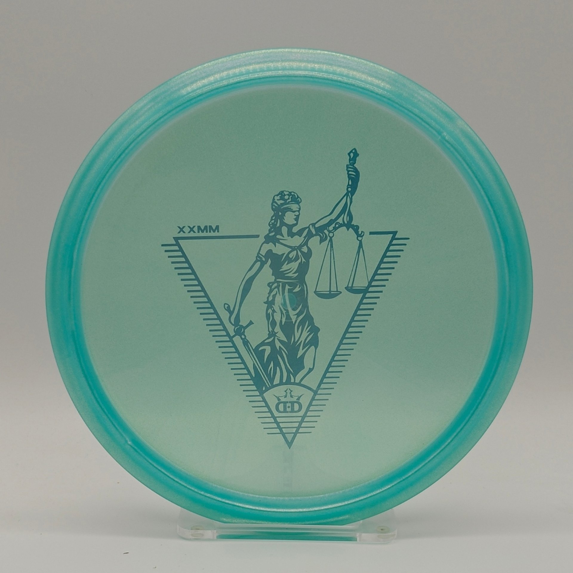Dynamic Discs Lucid Glimmer Justice 2020 MMXX Lady Justice Teal Purple - 176g