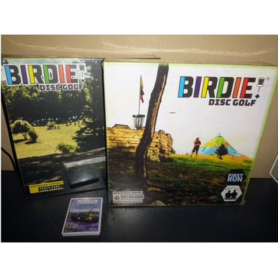 3x package 1st run BIRDIE! disc golf Board Game + Expansion Pack + Booster Cards