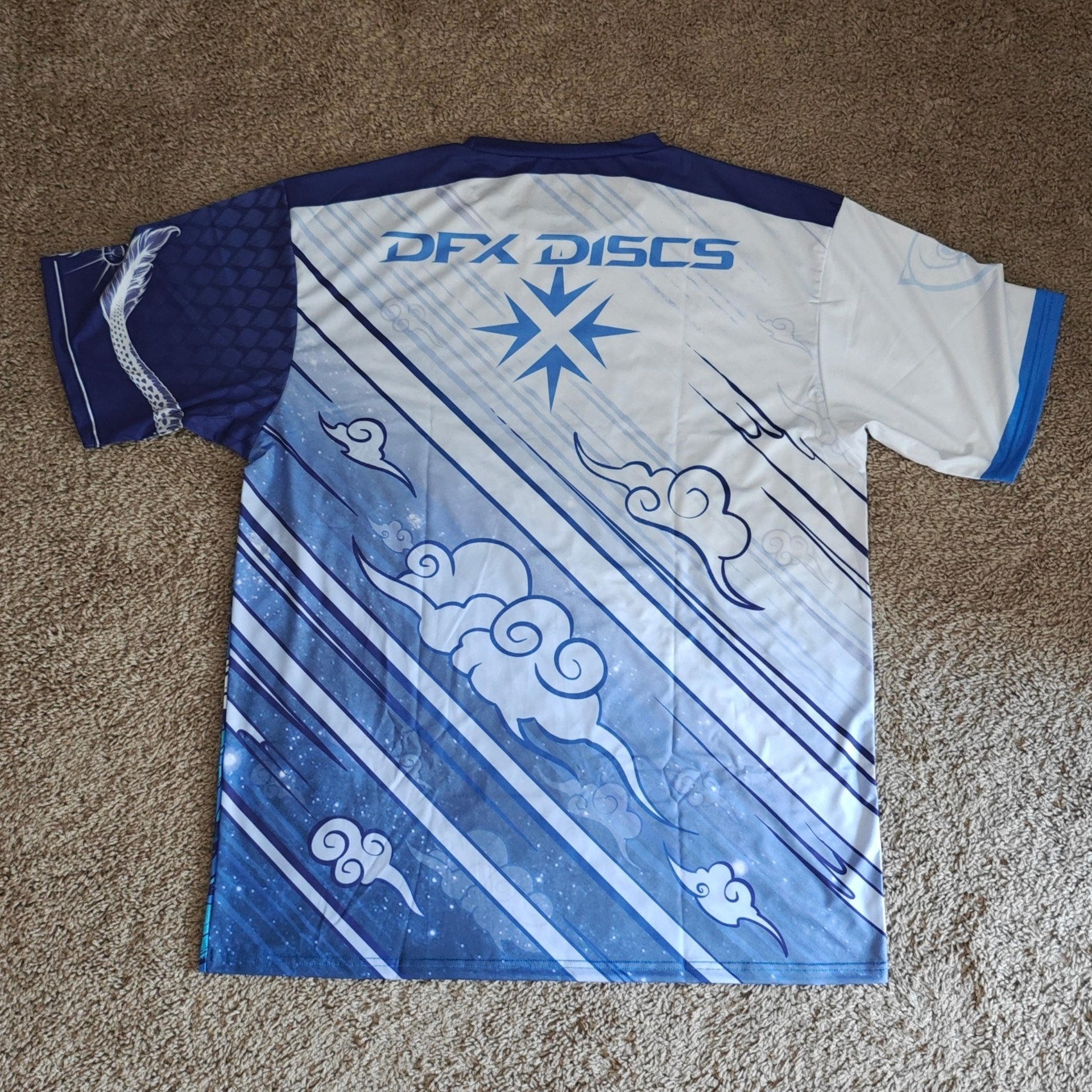 DFX Discs 2026 Tournament Jersey Blue Dragon White Navy – XL
