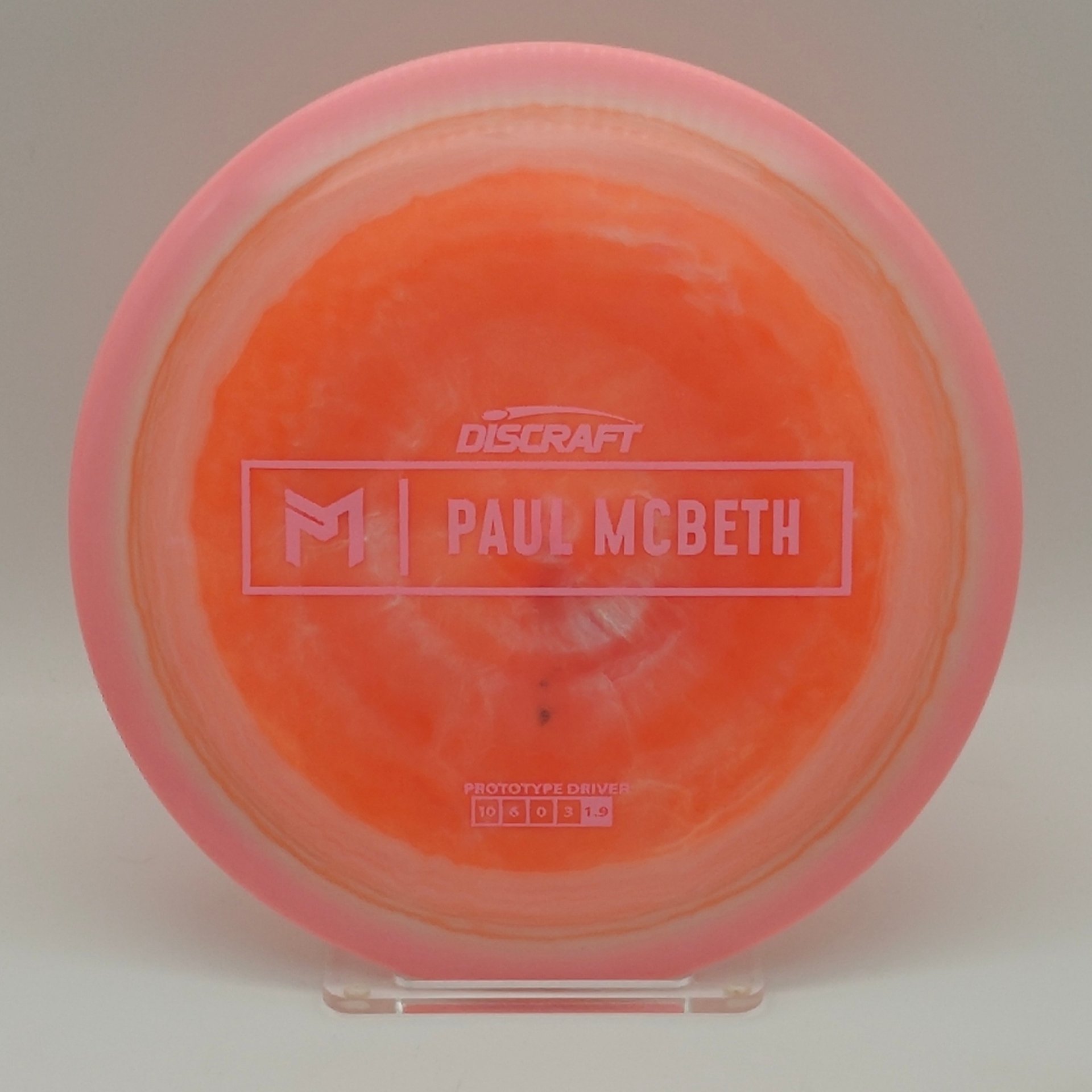 Discraft Paul McBeth Prototype ESP Swirl Anax Orange Pink (small black mark on front) – 176g