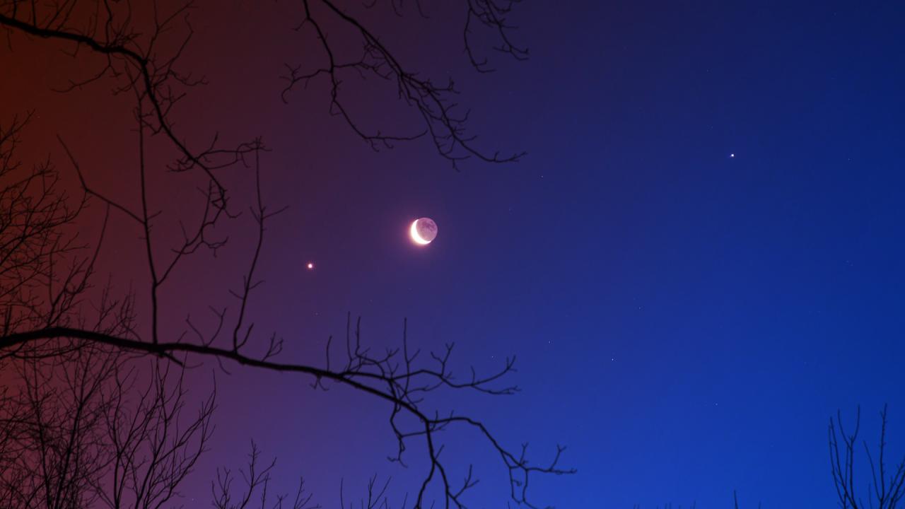 Az égen táncol a Hold, a Vénusz és a Regulus