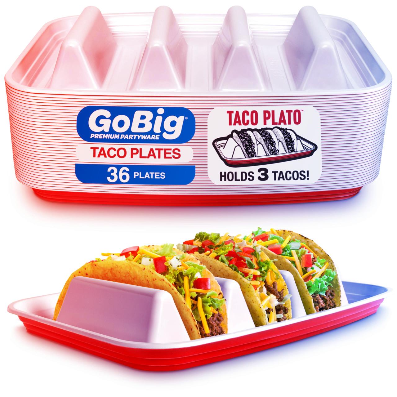 Taco tálca partira: piros, menő, egyszerű