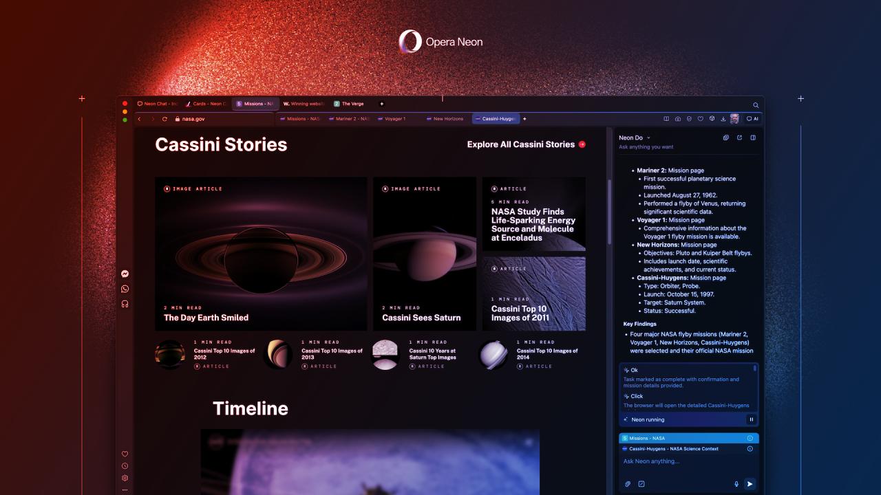 Opera Neon: Minden online ügyedet elintézi helyetted az MI – de meg kell fizetned érte!