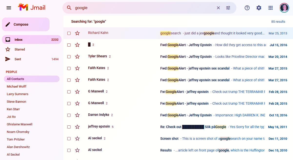 Az Epstein-levelek új életre kelnek: itt a Jmail