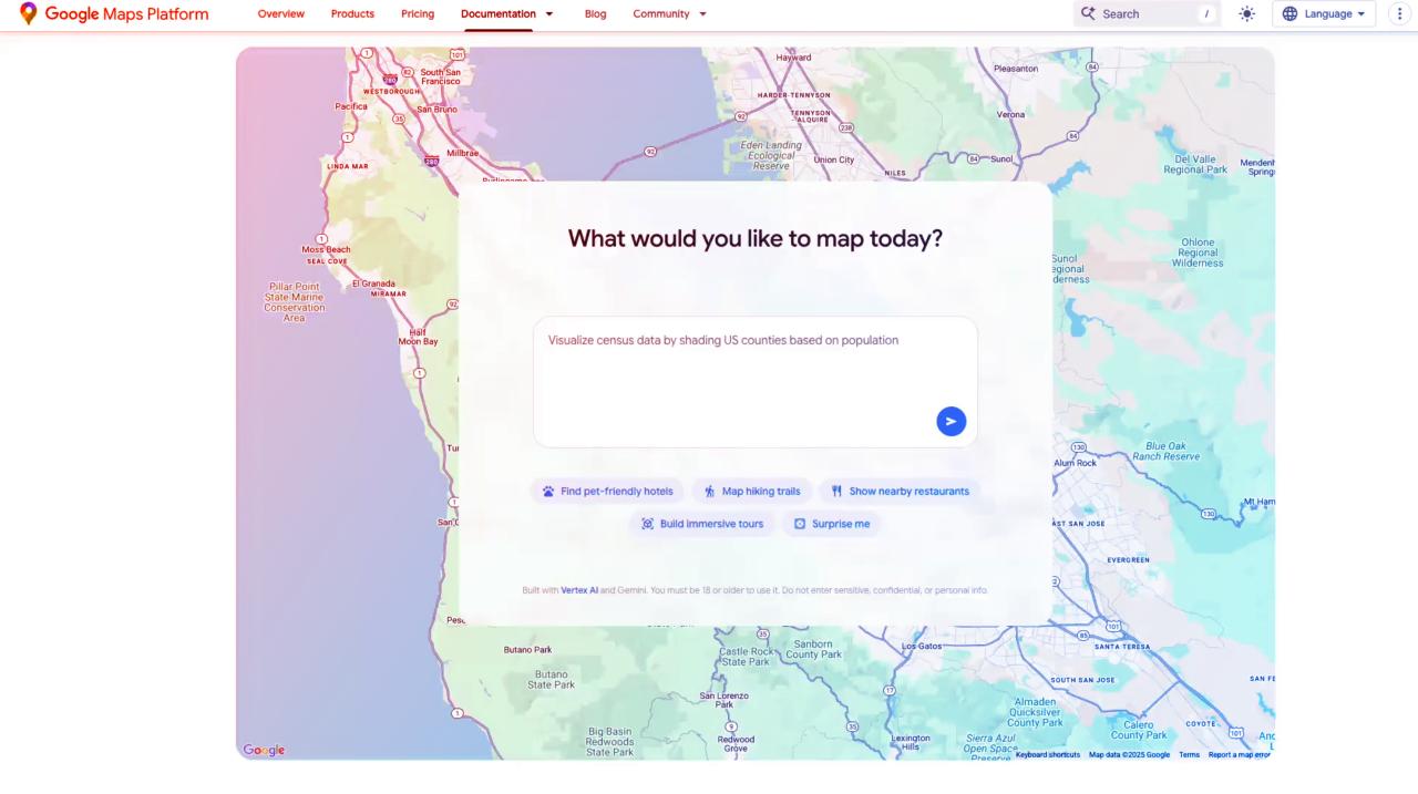 Az új Google Maps MI-eszközökkel bárki interaktív térképeket készíthet