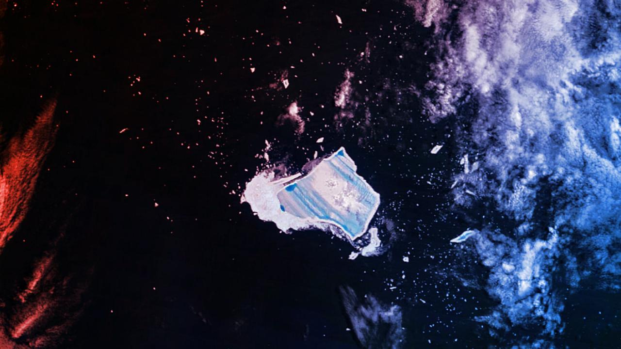 Az A23a óriásjégtömb végjátéka: kék masszává omlik