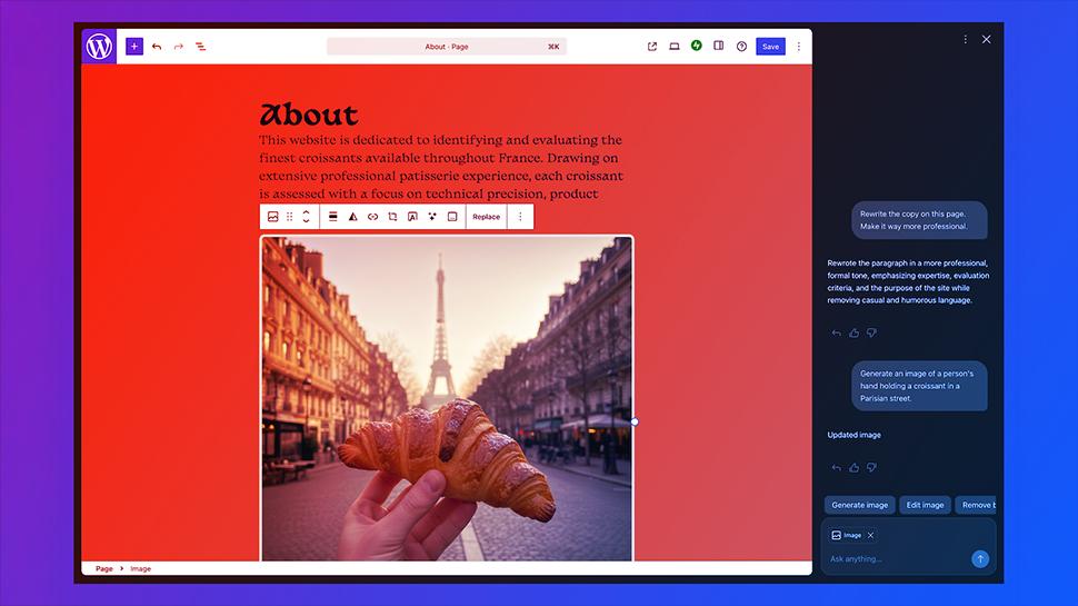 Az új WordPress AI-asszisztens mindent visz – weboldaltervezés egy szempillantás alatt