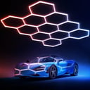 Méhek a mennyezeten – Hexagon LED-lámpa garázsba