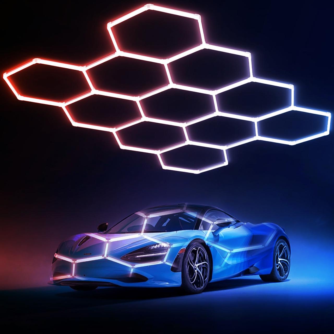 Méhek a mennyezeten – Hexagon LED-lámpa garázsba
