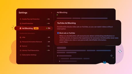 A DuckDuckGo böngésző már a YouTube‑videóhirdetéseket is blokkolja