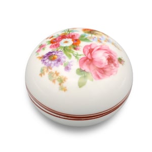 Vintage Zsolnay Porcelain Trinket Box, Bonbonniere, Jewelry Box Hand Painted, Hungarian Porcelain