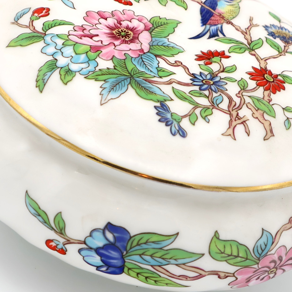 Aynsley Vintage Porcelain Trinket Box, Jewelry Box, Bonbonniere Hand-Painted