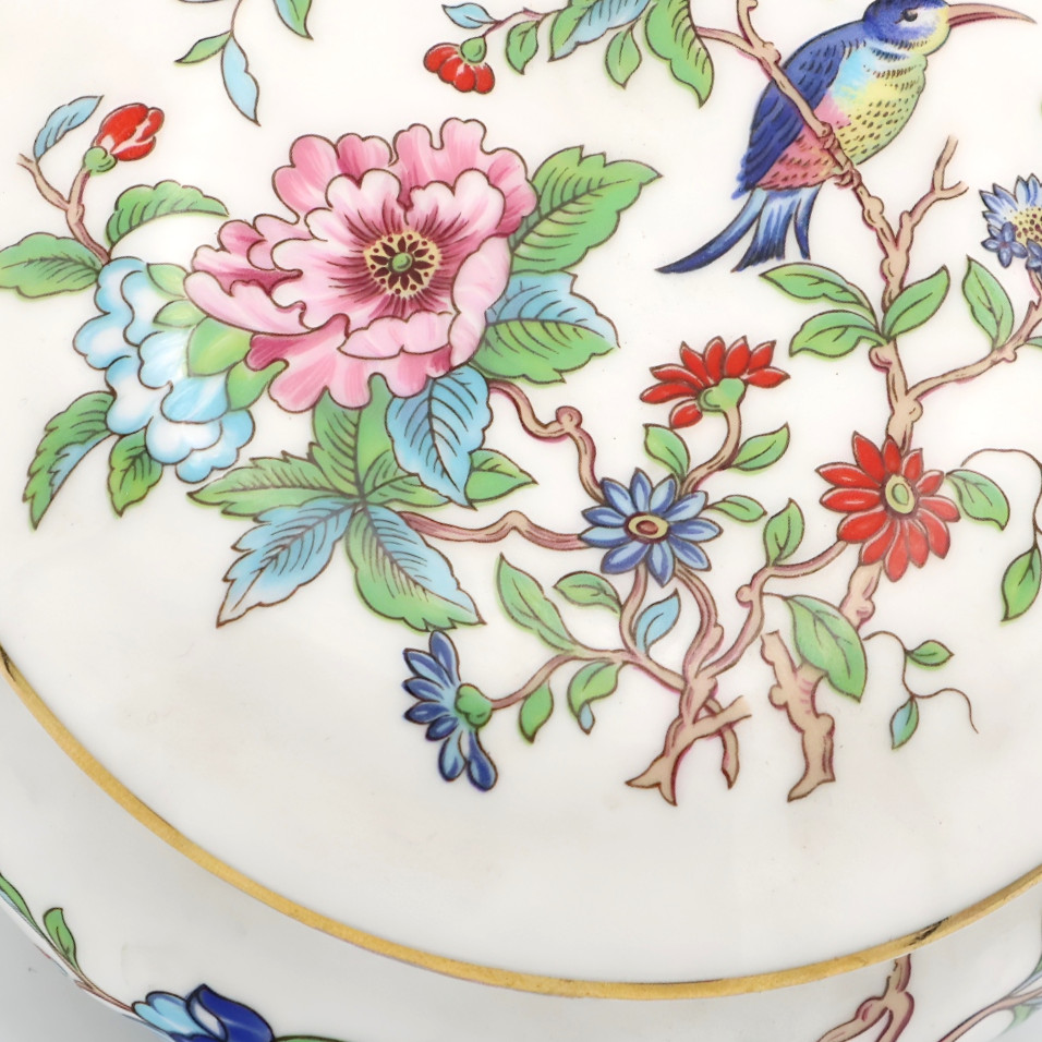 Aynsley Vintage Porcelain Trinket Box, Jewelry Box, Bonbonniere Hand-Painted