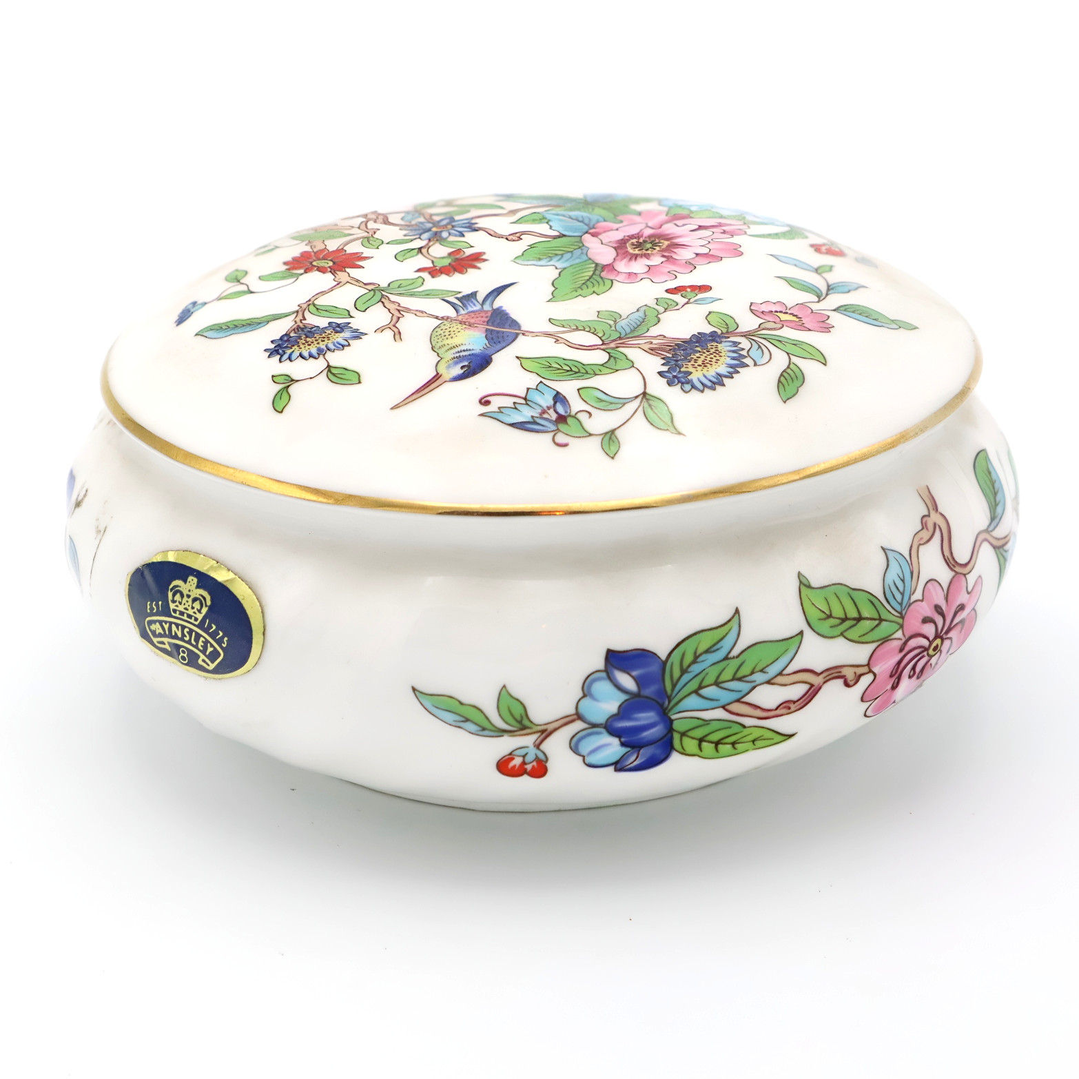 Aynsley Vintage Porcelain Trinket Box, Jewelry Box, Bonbonniere Hand-Painted