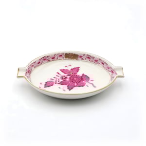 Herend Chinese Bouquet Purple Apponyi Ashtray Porcelain Hand Painted