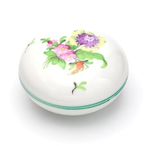 Vintage Floral Porcelain Trinket Box, Jewelry Box, Bonbonniere Hand-Painted