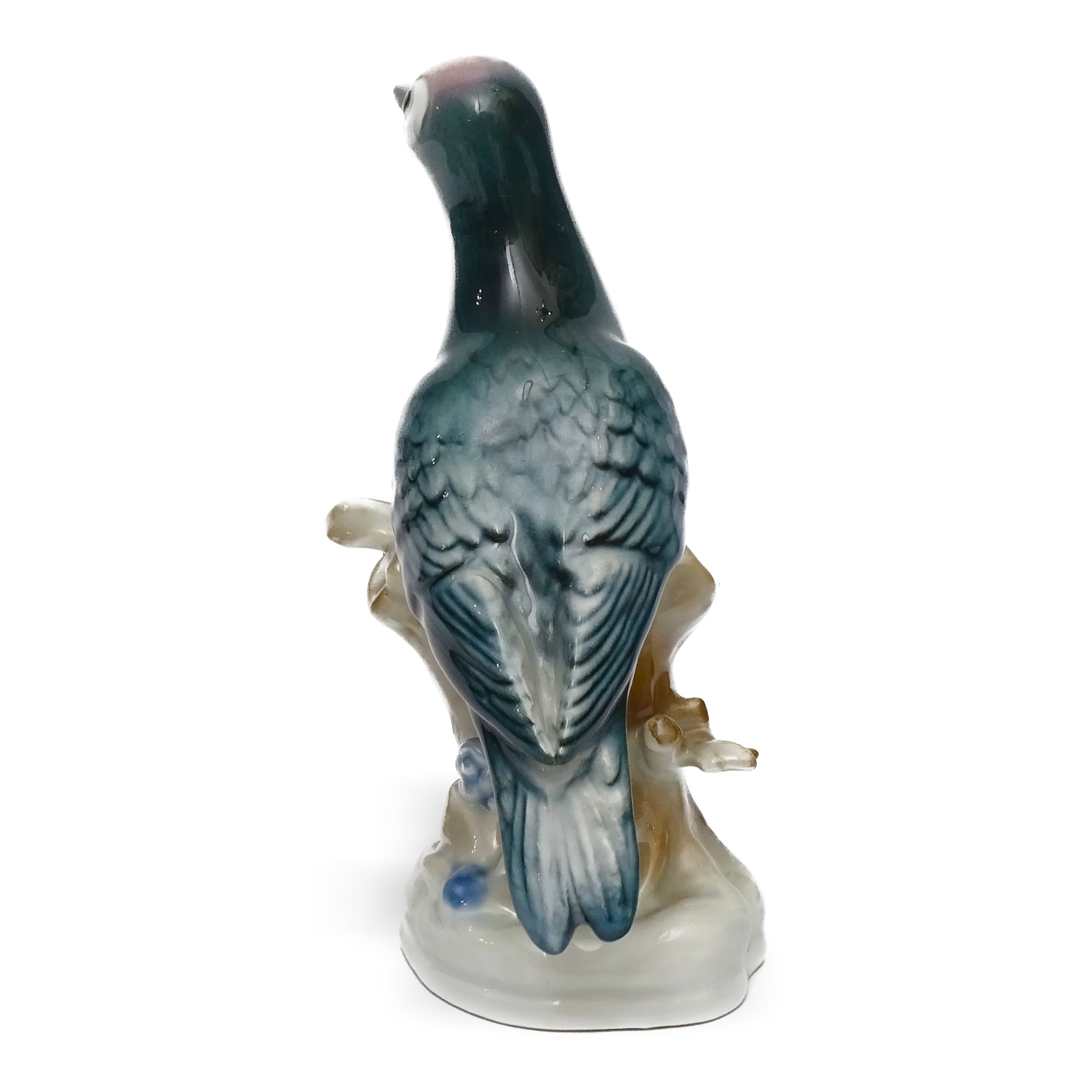 Zsolnay Porcelain Figurine Carpenter Bird Hand-Painted, Vintage Bird Decor, Retired, Ceramic Collectible Sculpture