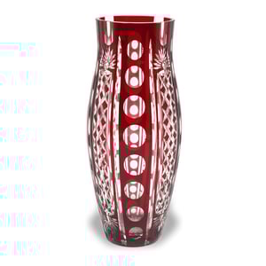 Lead Crystal Vase - Tall Bohemia Cut Glass Vase - Exquisite Handcrafted Decorative Centerpiece - Czech Glass