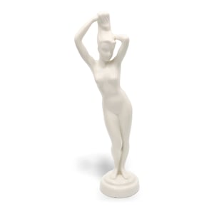 Aquincum Porcelain Nude Woman Figurine, Standing Pure White Sculpture, Vintage Hungarian Art, Elegant Minimalist Decor, Collectible Gift Idea