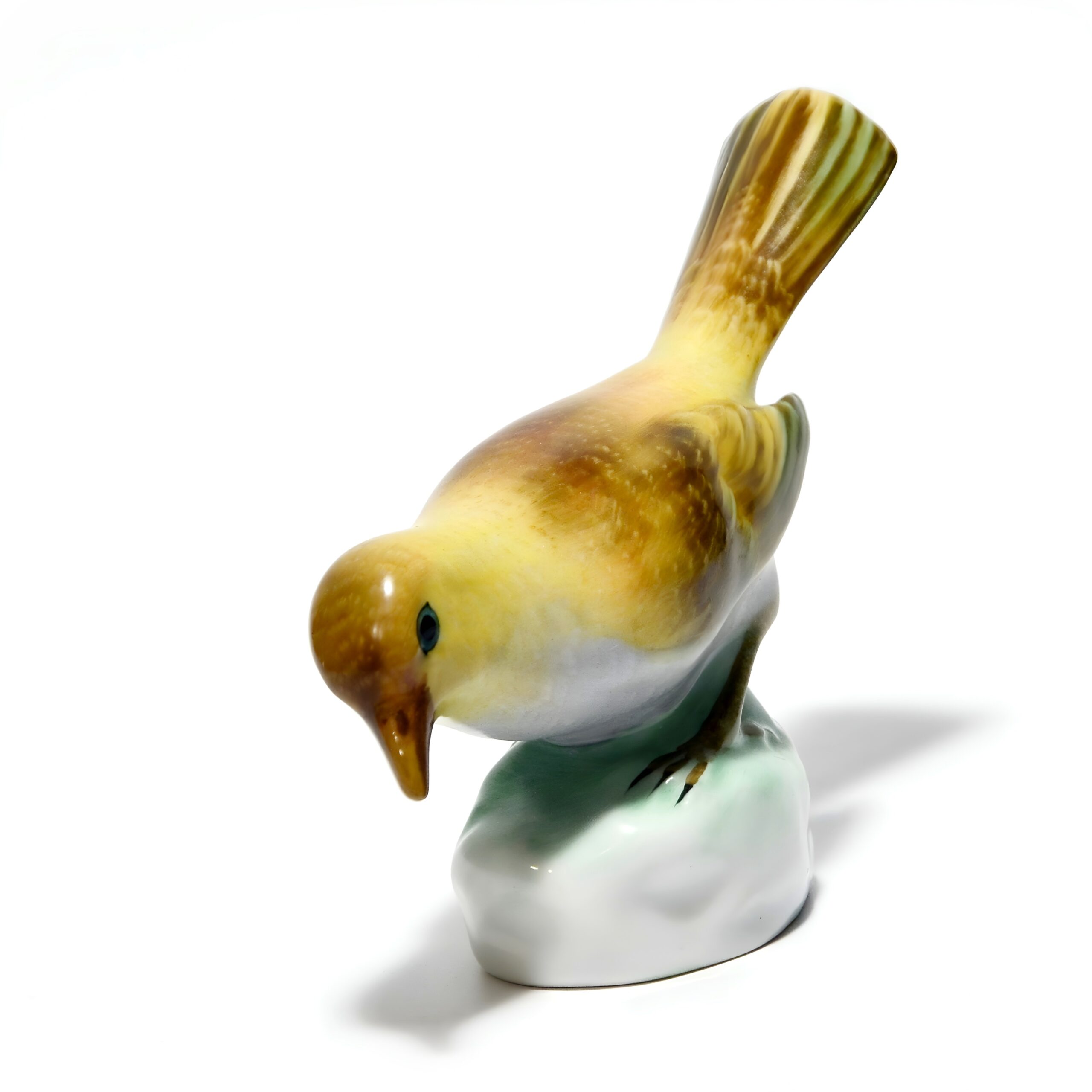 Herend Porcelain Bird Figurine, Yellow Warbler, Rare Vintage Collectible Bird Figure, Bird Art Hand Painted, Ceramic Sculpture