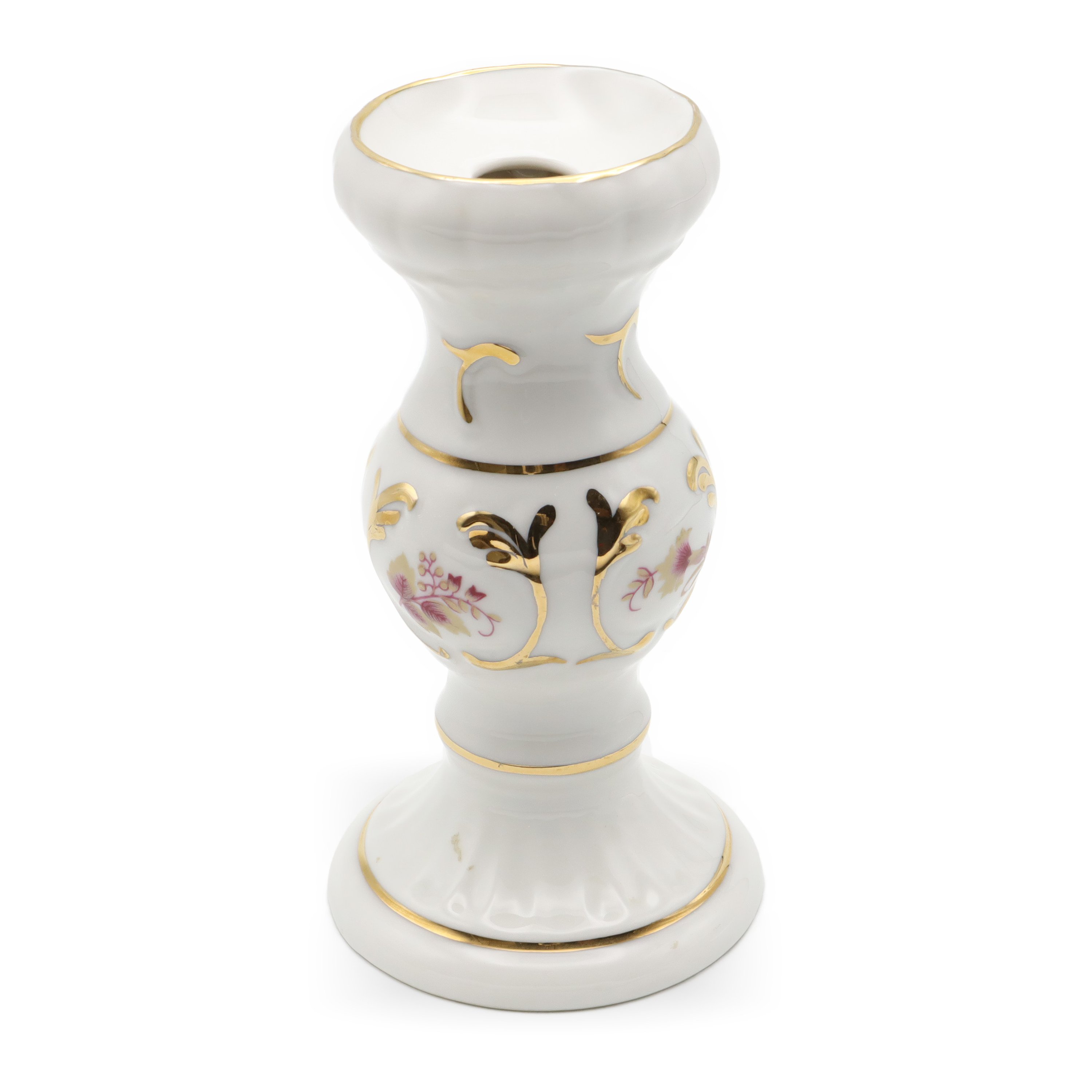 Bohemia Porcelain Candle Holder, Hand Painted, Vintage Home Decor