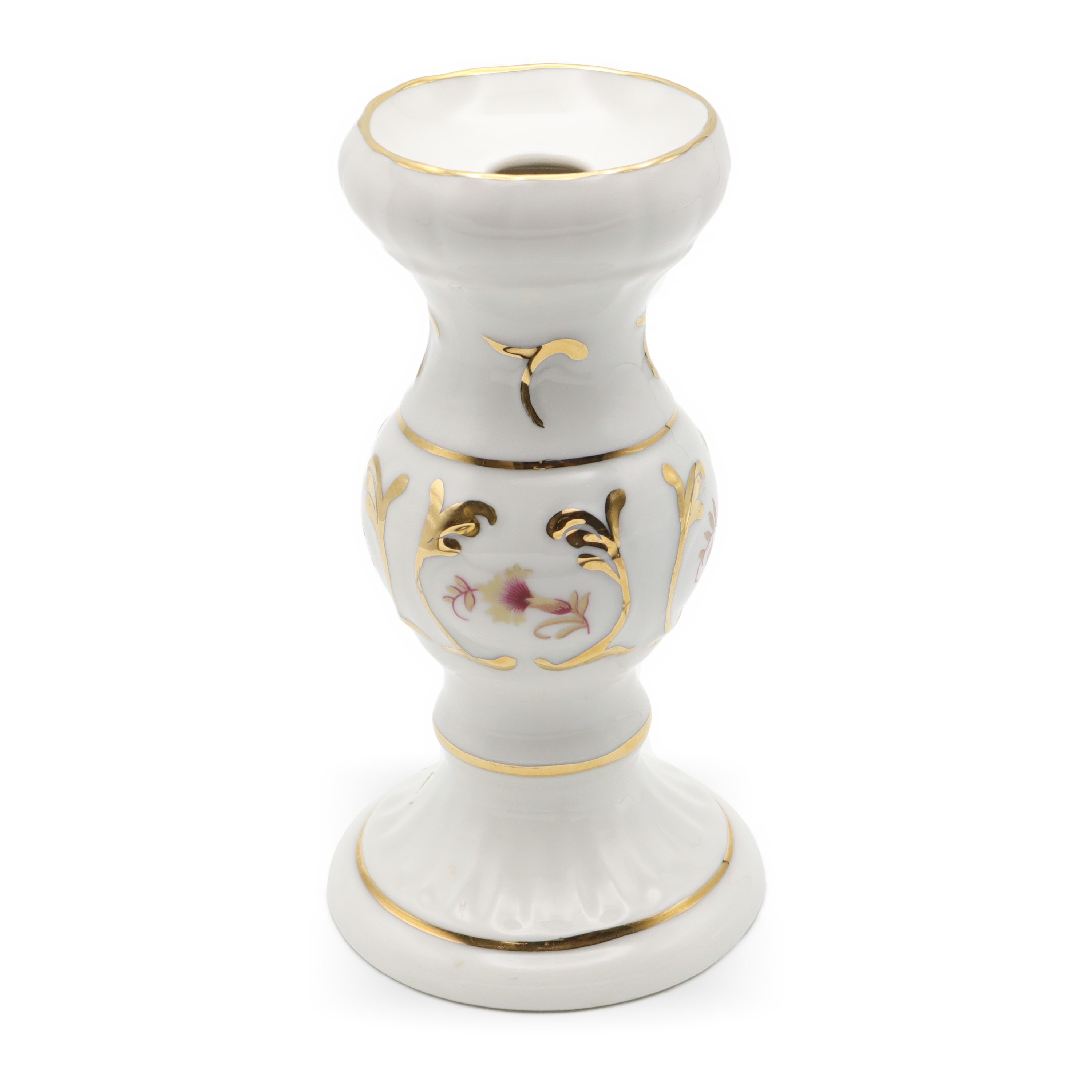 Bohemia Porcelain Candle Holder, Hand Painted, Vintage Home Decor