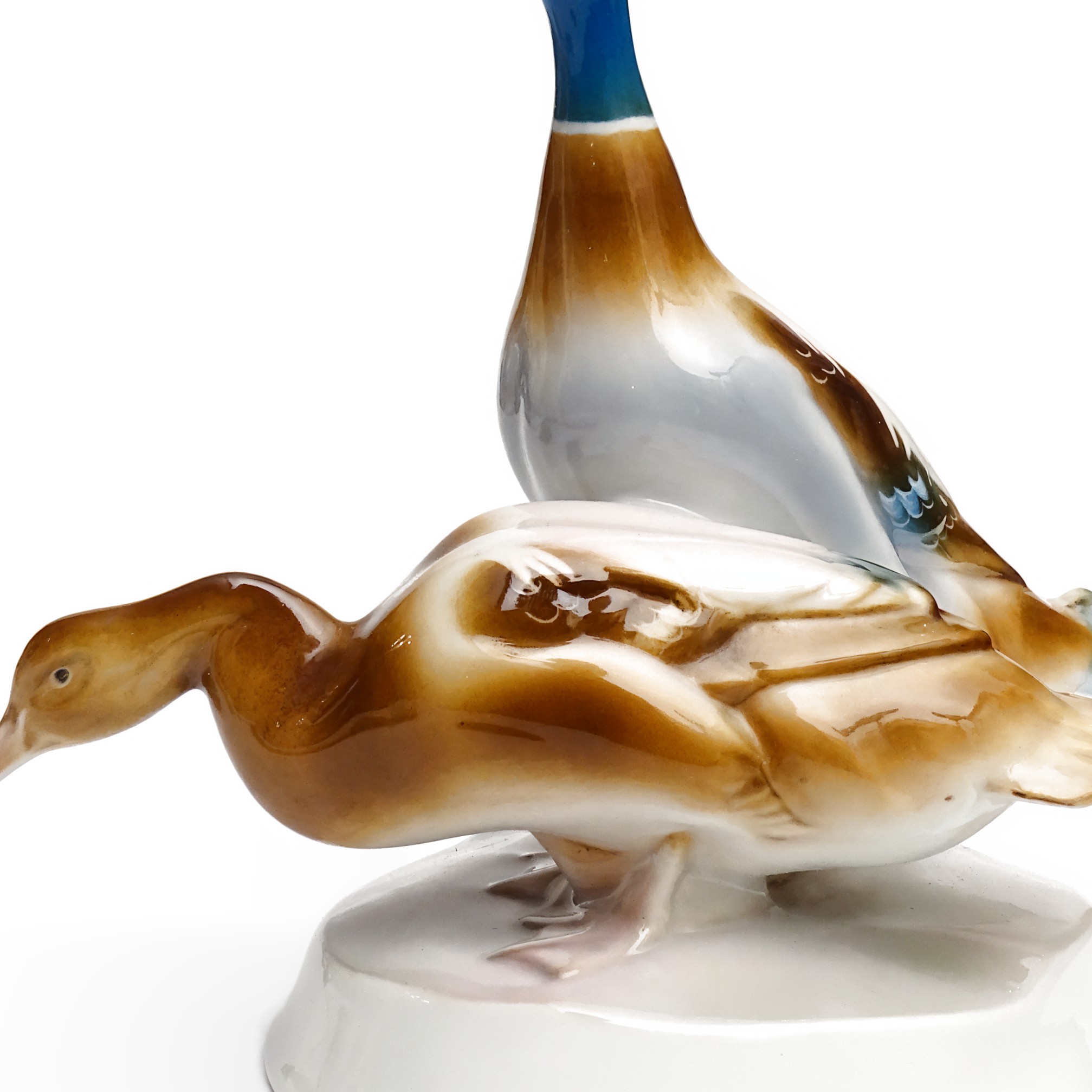 Detailed View Zsolnay Porcelain Duck Figurine Hand Painted Collectible Thumbnail for Porcelain Duck Figurine, Zsolnay Hand Painted Ducks, Collectible Vintage Home Decor, Hand Painted Retired Porcelan Figurines, Ceramic Sculpture