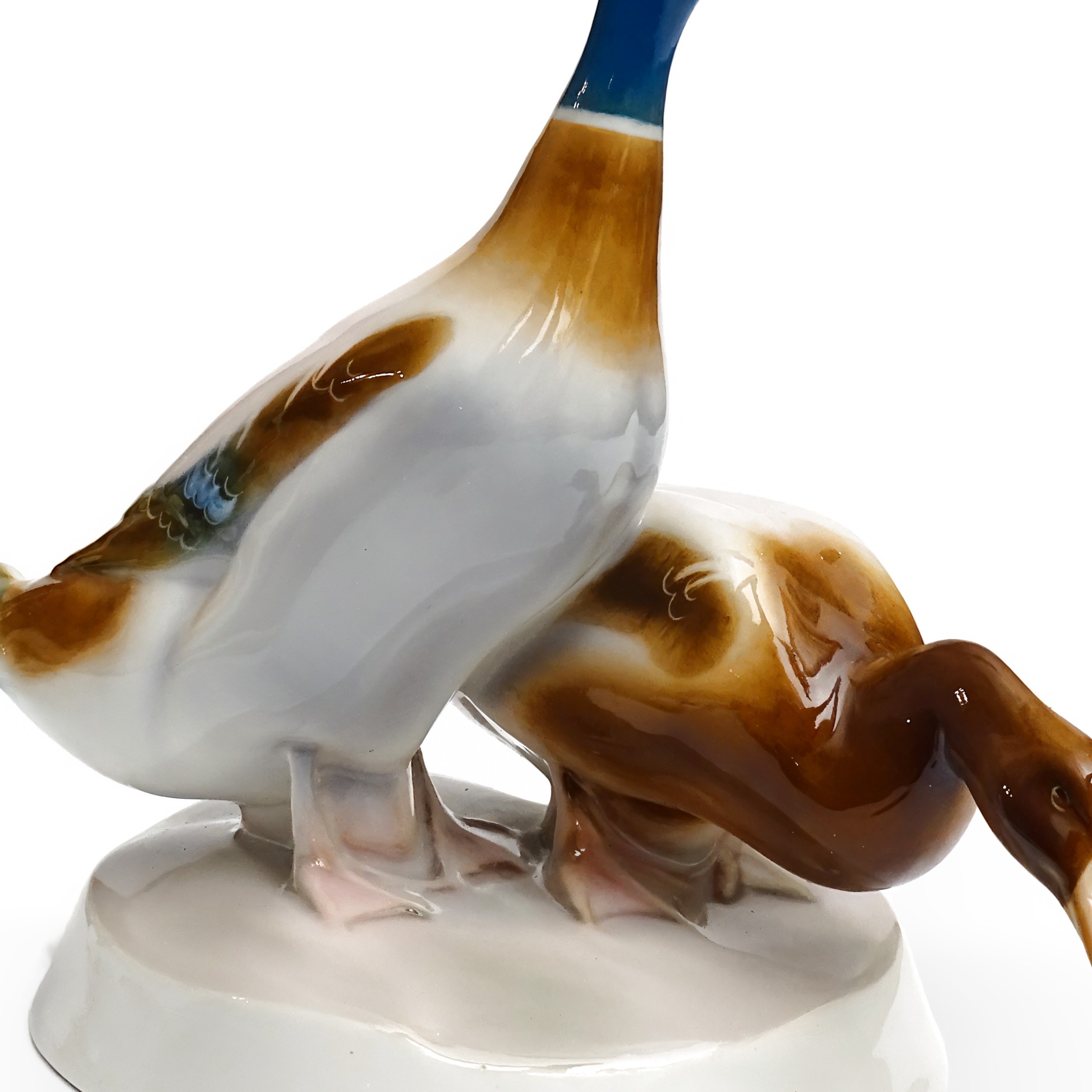 Detailed View Zsolnay Hand Painted Porcelain Duck Figurine Collectible Vintage Decor Thumbnail for Porcelain Duck Figurine, Zsolnay Hand Painted Ducks, Collectible Vintage Home Decor, Hand Painted Retired Porcelan Figurines, Ceramic Sculpture