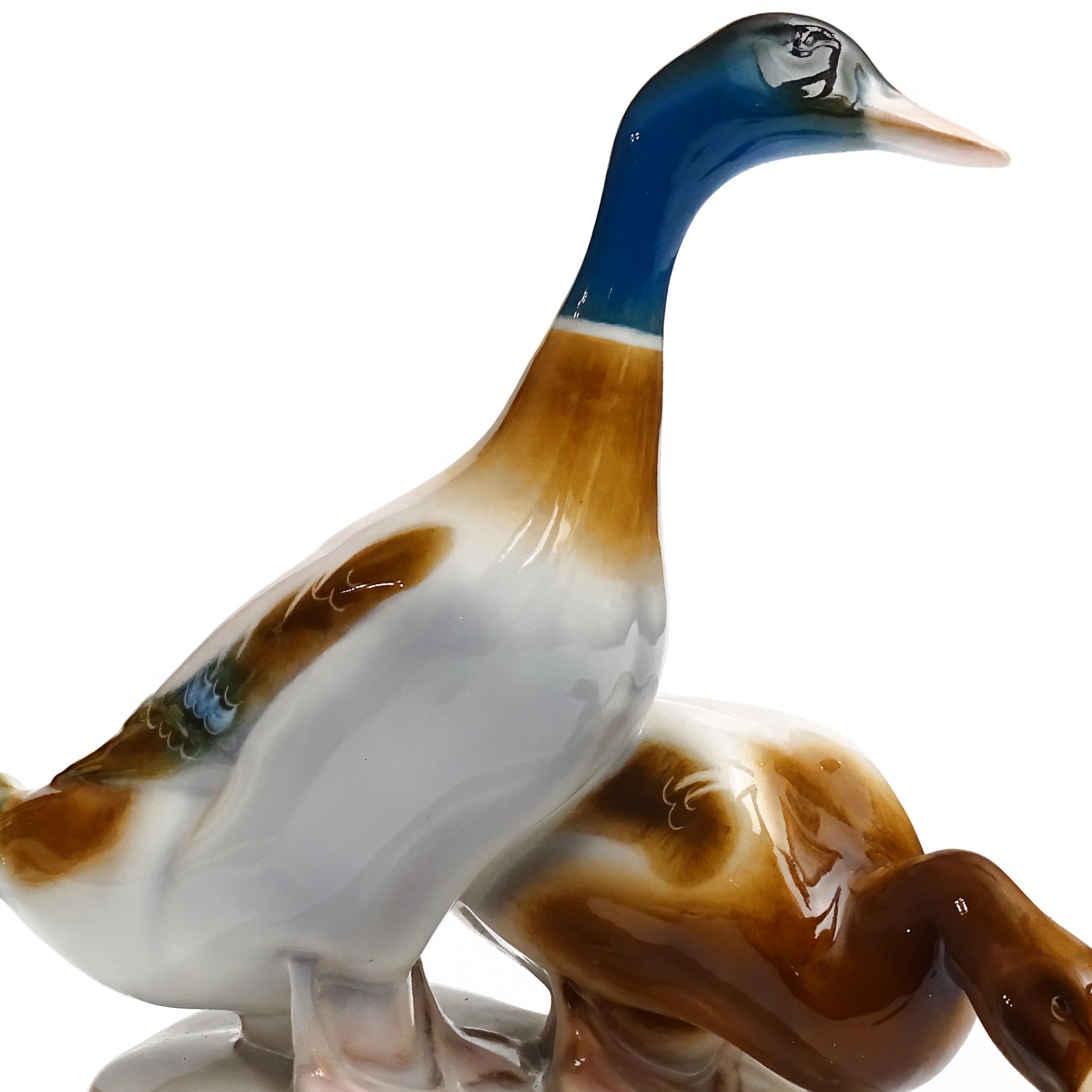 Detailed View Zsolnay Porcelain Duck Figurine Hand Painted Collectible Thumbnail for Porcelain Duck Figurine, Zsolnay Hand Painted Ducks, Collectible Vintage Home Decor, Hand Painted Retired Porcelan Figurines, Ceramic Sculpture