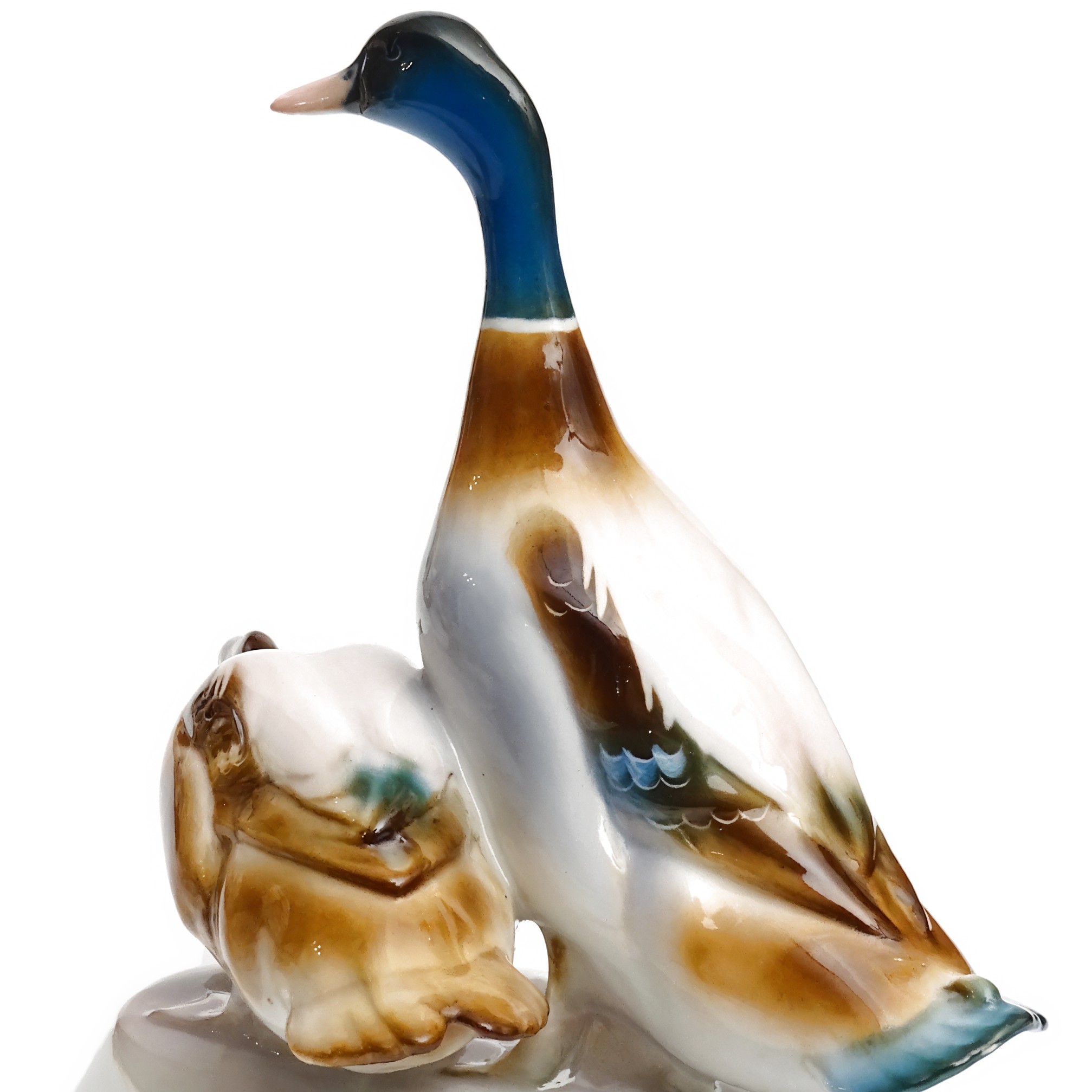 Porcelain Duck Figurine Detailed View Thumbnail for Porcelain Duck Figurine, Zsolnay Hand Painted Ducks, Collectible Vintage Home Decor, Hand Painted Retired Porcelan Figurines, Ceramic Sculpture
