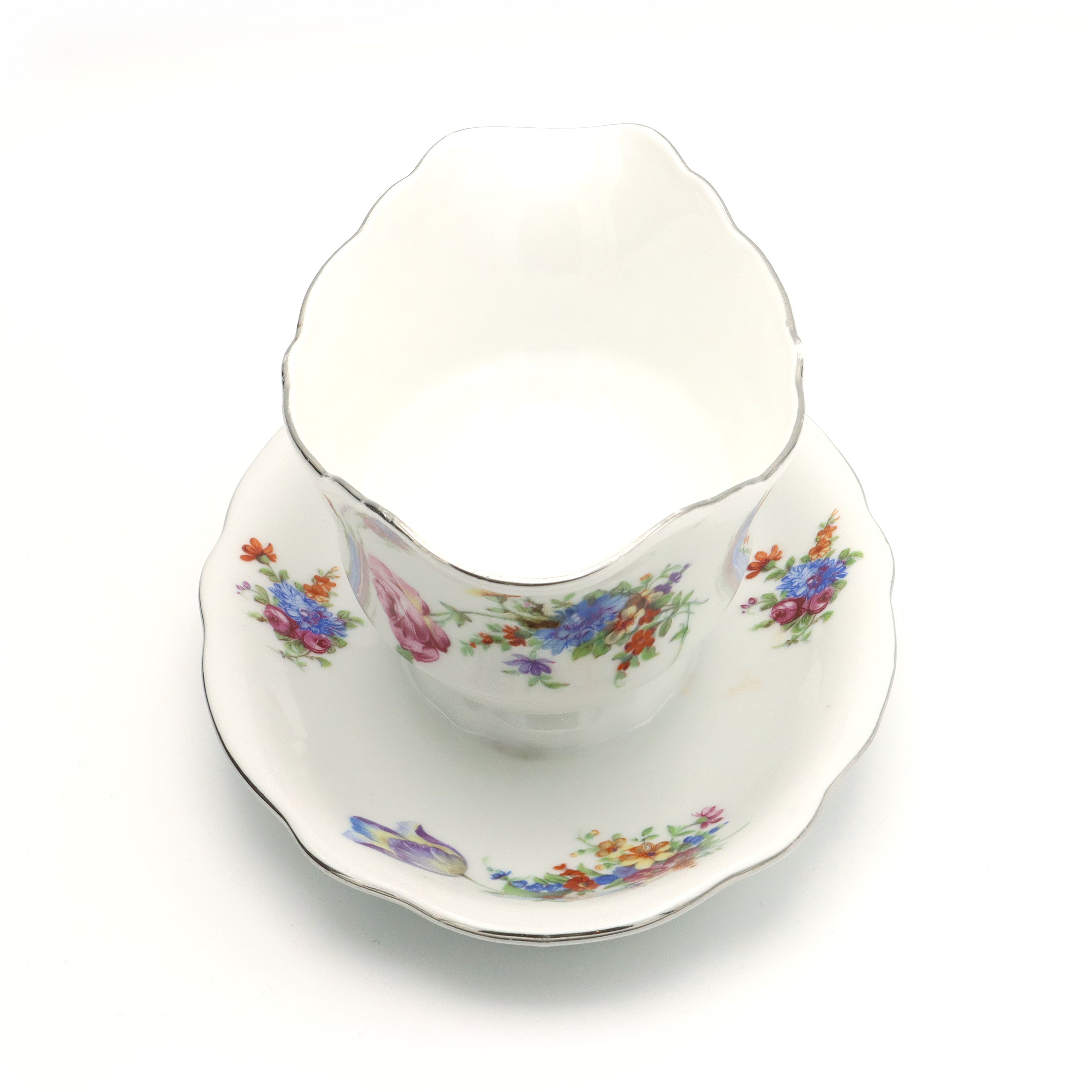 Antique Gravy Boat, Zsolnay Porcelain, Hand-Painted Floral Design, Collectible Hungarian Fine China
