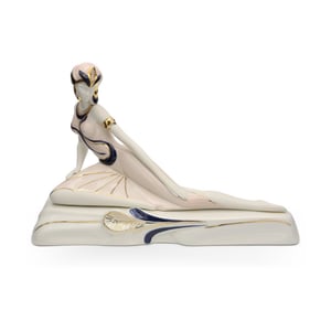 Art Deco Woman Figurine, Galos Porcelain, Elegant Vintage Collectible Statue, Ceramic Sculpture