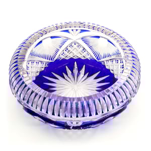 Blue Crystal Trinket Tray, Jewelry Dish, Treasure Tray, Decorative Trinket Dish