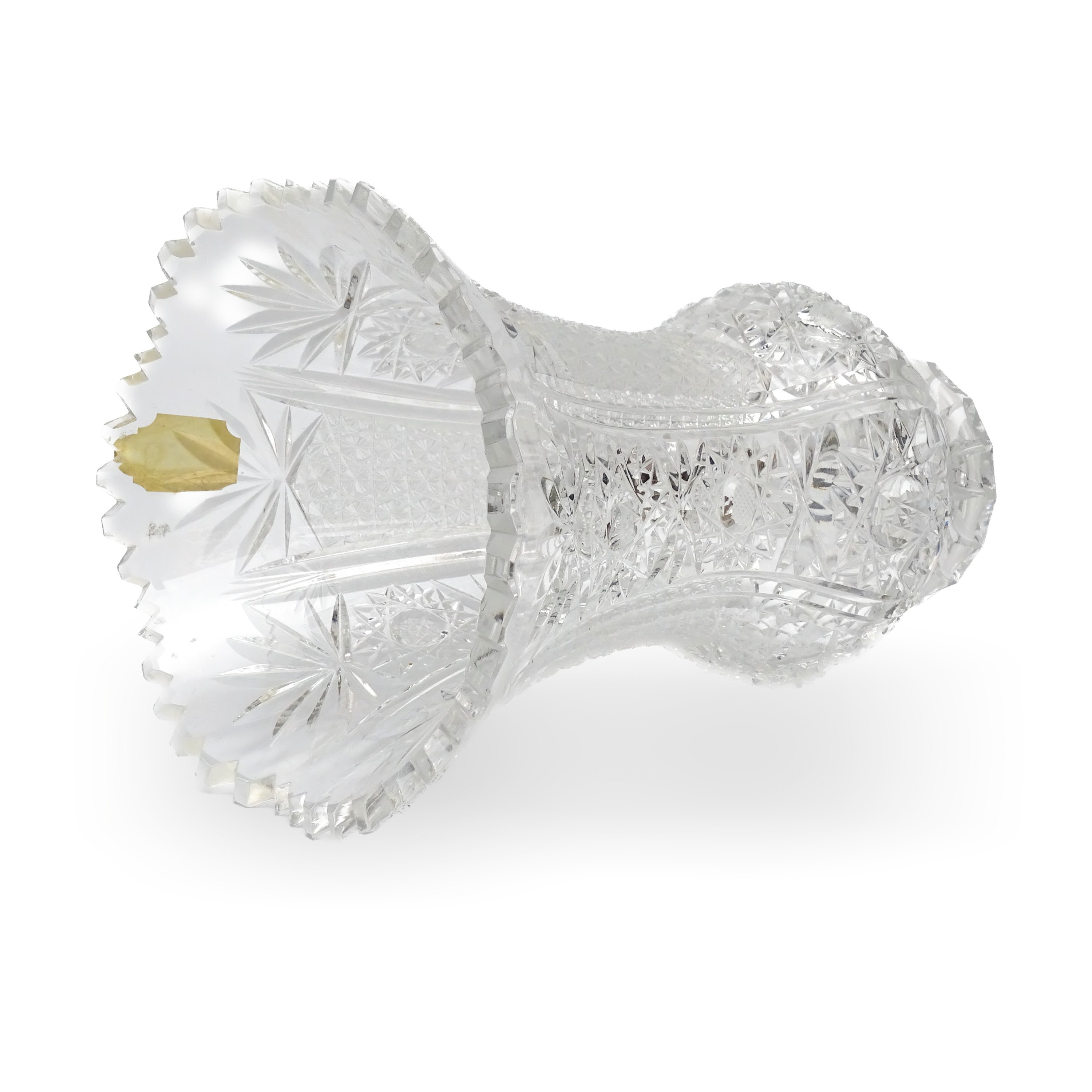 Bohemia Crystal Vase - Very Fine Intricate Pattern - Tall Heavy Glass Vase - Handcrafted Vintage Eleganct Vessel