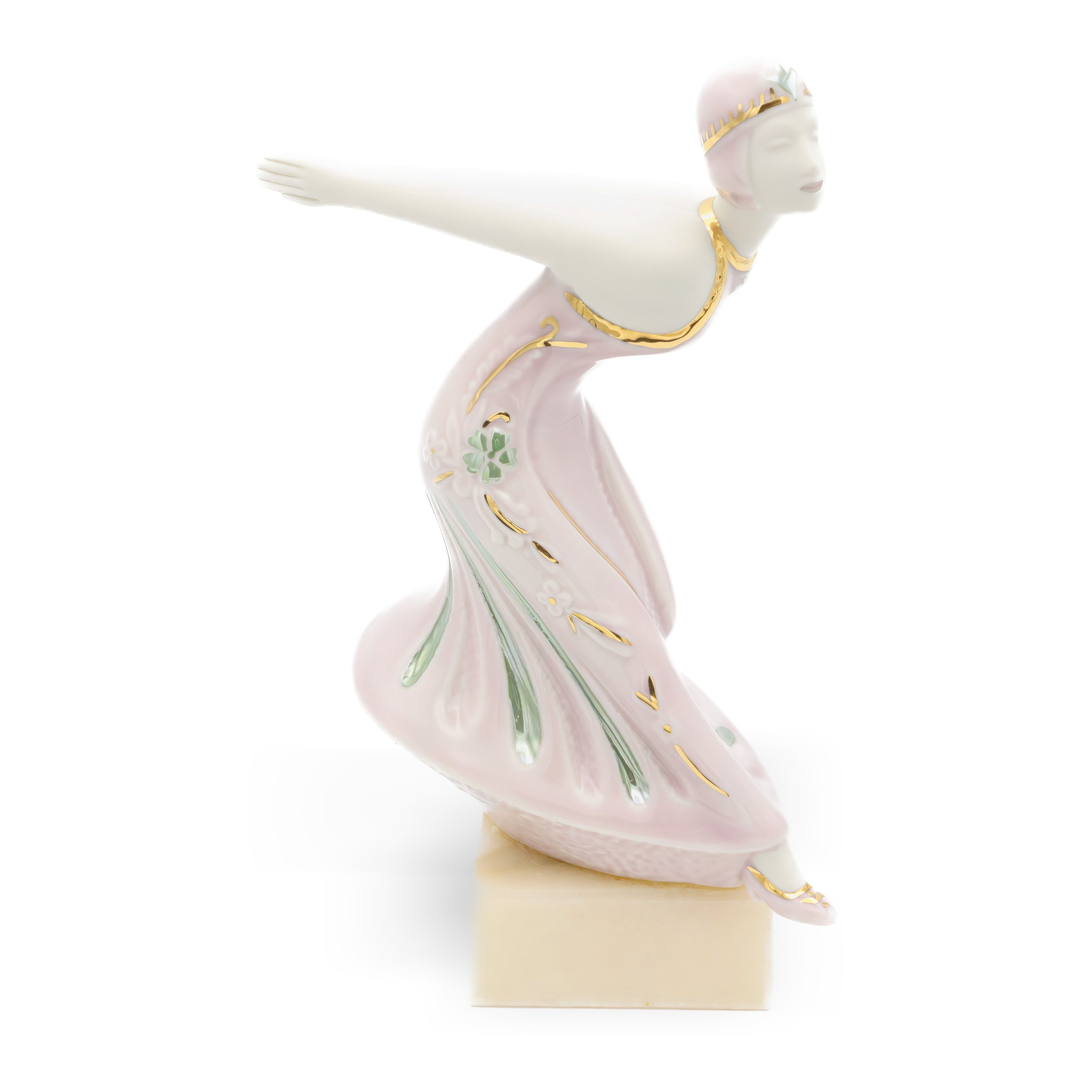 Galos Art Deco Elegant Woman In Submissive Pose Figurine, Art Deco Signature Statue, Rare Collectible Vintage Sculpture, Unique 1920s Classic Design
