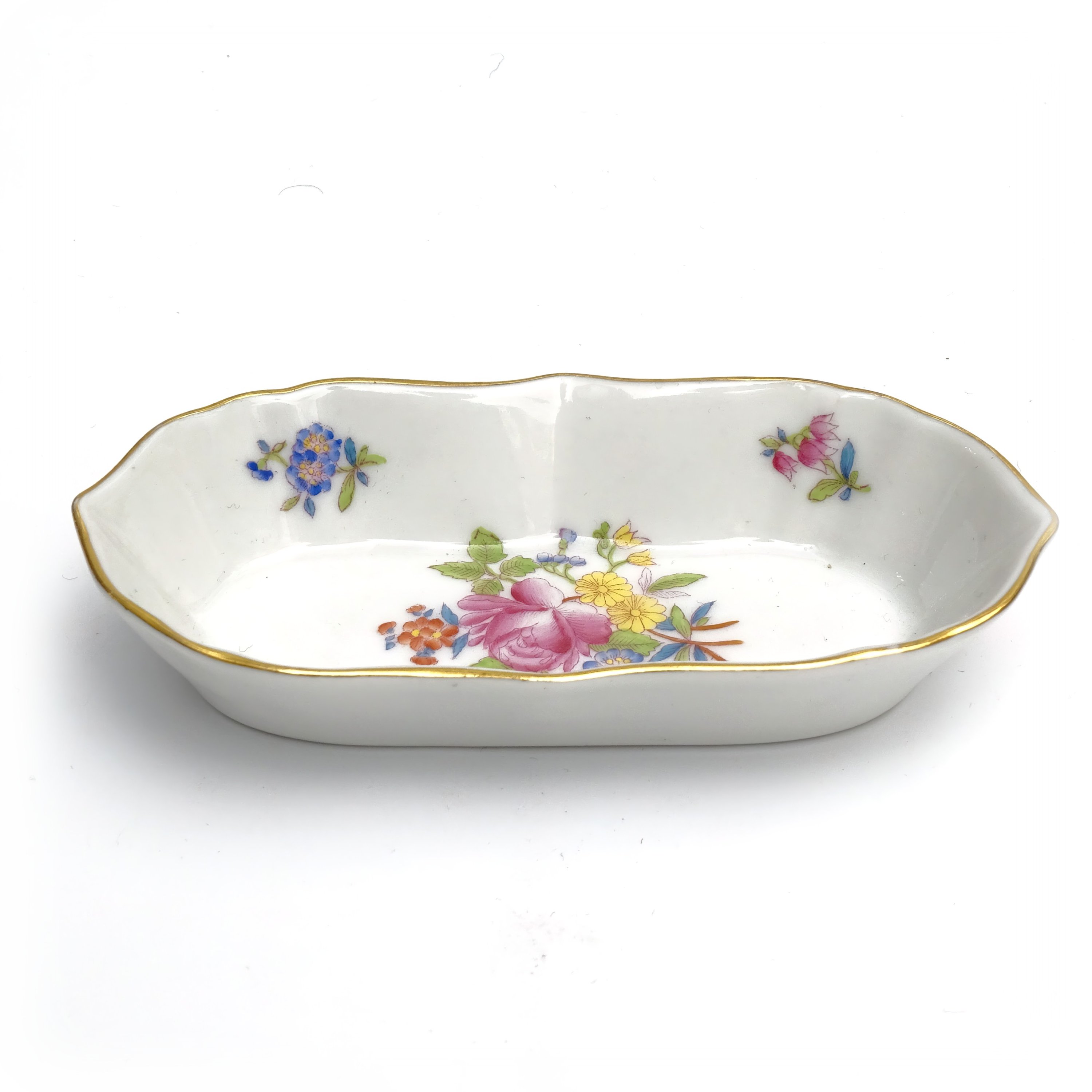 Herend Vintage Trinket Tray - Hand-Painted Porcelain Dish Decor