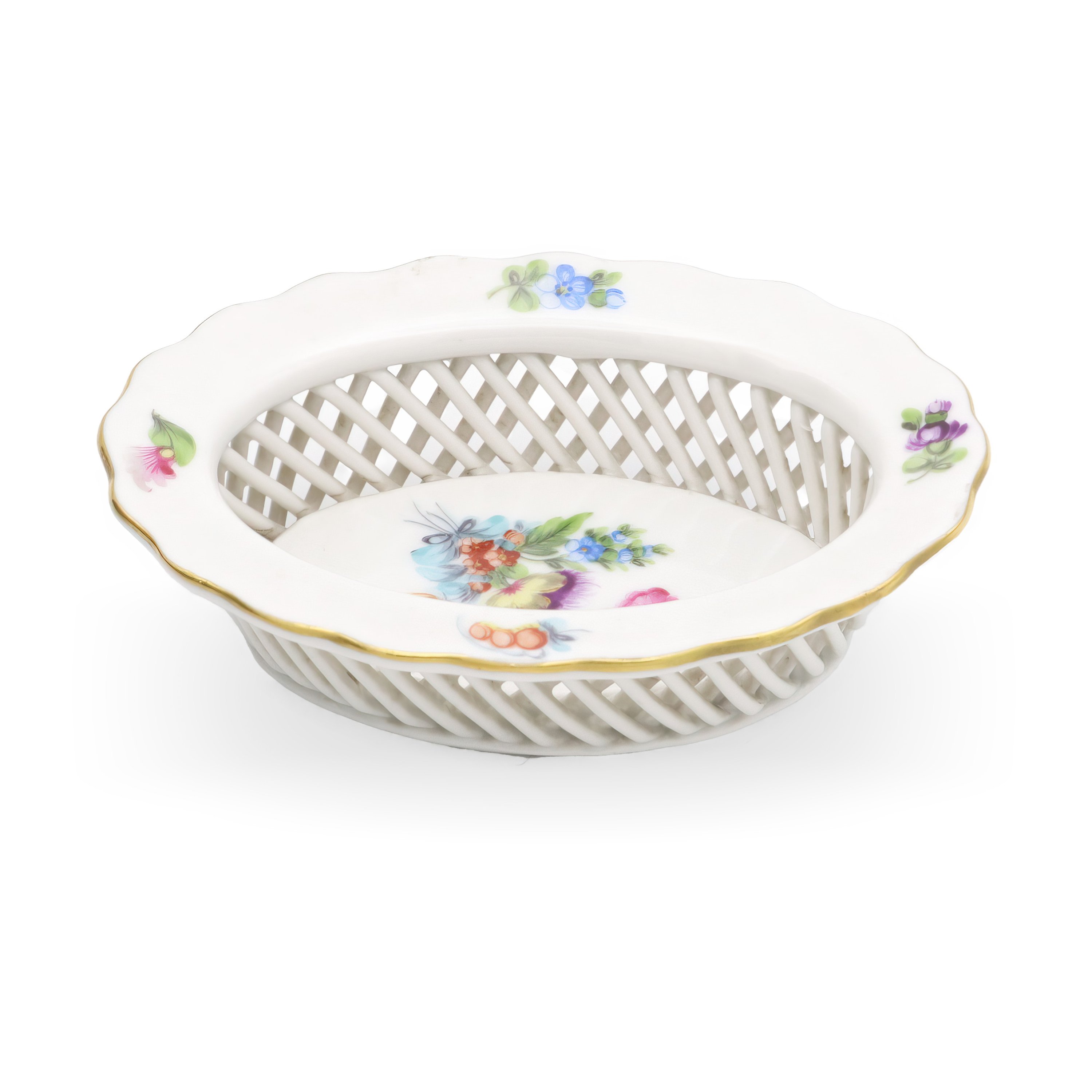 Herend Mini Tray, Trinket Tray, Pin Tray, Hand Painted Antique Floral Design, Hungarian Porcelain Collectible